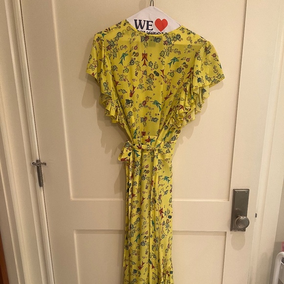 Jessie Western - Silk Wrap Dress - Yellow - Size S - Picture 4 of 4